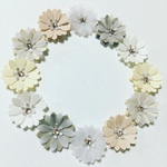 クラフトパンチのお花シール❁︎スワロフスキー❁︎30枚❁︎beige mix