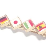 国旗柄　５連ヘアクリップ