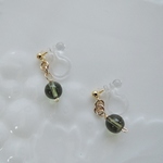 『minico-rさま専用ご注文ページ』ノンホールピアス　最高級モルダバイト（AAA++）5mm丸玉使用（1013）