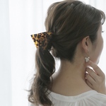 ダブル三角ヘアバレッタ【Mサイズタイプ】【べっ甲タイプ ベージュorブラウン】/PVC
