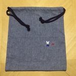 巾着＊二本紐★クロスステッチ刺繍：体操着