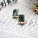 ビーズ刺繍＊涼しいブルーなピアス