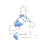【　線画オーダー　１人　表情なし　】お子さまなどの線画イラストを特別なカラーで作成します