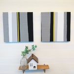 北欧ストライプのファブリックパネル 2枚セット 30cm×30cm 