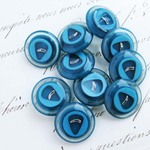 ■10個入■日本ヴィンテージボタン　　(13mm) ビンテージブルー [fa14-0454]