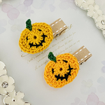 【再販】ハロウィン🎃かぼちゃのベビーヘアクリップ♡ 赤ちゃん　新生児　出産祝い　かぼちゃ　秋　オレンジ