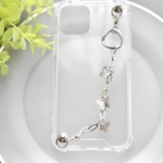 58. キーリングハンガー　スマホケース　iPhoneケース　ストラップ　全機種　スマホチェーン　スマホリング　バタフライ　シルバーアクセサリー　シルバー