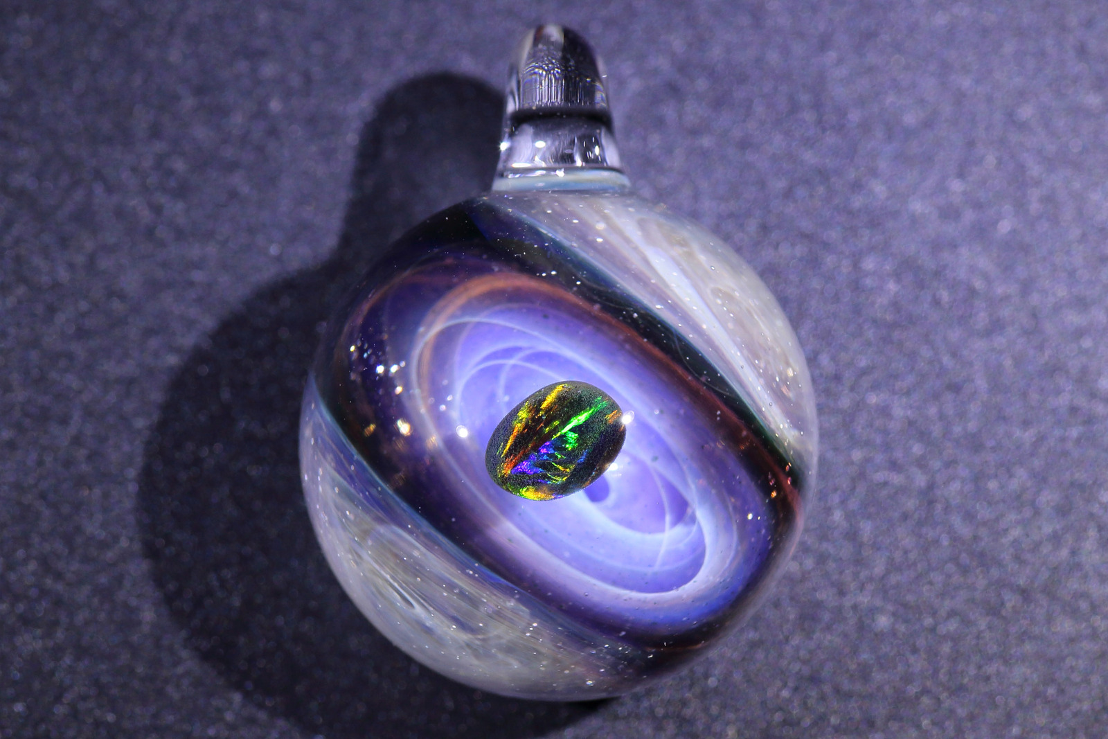 宇宙ガラスペンダント (21mm 螺旋状銀河） no.880 ネックレス