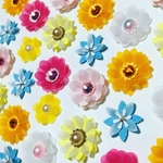 クラフトパンチのお花シール❁︎スワロフスキー❁︎35枚❁︎ラプンツェルの花飾り