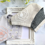 2枚組 アースカラーマスク 裏地も可愛いマスク シンプル可愛い刺繍マスク 大人カラーマスク
