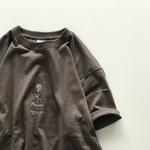 《秋色》ビッグシルエットTシャツ / rose / チャコール