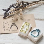 消しゴムはんこ♡しろくまとペンギン♡