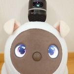 垂れ耳ブローチ　ホワイト×ピンク
