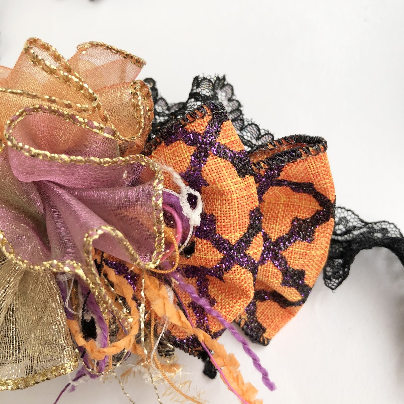 みゆさま★紫&オレンジ4色ハロウィントリミングチョーカー10本＋1本 みゆさま☆紫&オレンジ4色ハロウィントリミングチョーカー10本