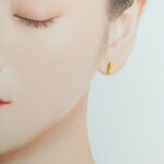 ミニピアス　ゴールド　羽　フェザー　再販　カボション　樹脂ピアス