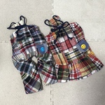 ☆犬服☆ パッチワーク生地オーバーオール風パンツ&スカート　ハンドメイド　オーダー