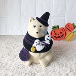 再販⑤しろくま貯金箱 ハロウィン🎃3点セット パープル