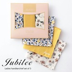 ジュビリー レディース コットン ハンカチーフ フラワー 3点セット jubileesquarel-set002