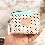 ミニミニポーチ（ドット柄×ミントブルー）／ナプキンポーチ／ライナーケース／ライナーポーチ／小物入れ／リップポーチ／エコバッグケース／リップケース