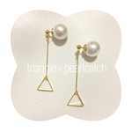 三角×パールキャッチ 2wayピアス