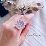 glass round creamy moca pearl ring