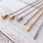 【送料無料】1mm あずきチェーン アジャスター付き ステンレスネックレス ステンレスチェーン 金属アレルギー対応