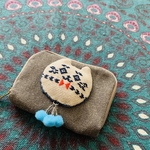 ネコさん多機能ミニ財布松葉【キーケース☺︎コインケース☺︎カードケース☺︎こぎん刺しスマホ刺繍】キャッツ☺︎ネコ