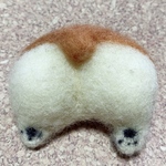 羊毛フェルト　ブローチ　コーギーのおしり　ハンドメイド