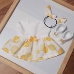 3点セット☆25.5㎝ドール服　ワンピースとヘアゴムとショートブーツ♪