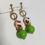 New♡天然石 ライトグリーン ピアス/イヤリング ゴールド