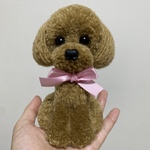 動物ぽんぽん　トイプードル   ヘーゼルブラウン（鼻ボタンタイプ）