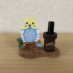トールペイント  印鑑(シャチハタ)スタンド      インコ