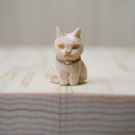 木彫り　ちび猫