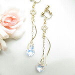【新作】~flower jewelry～花色～【イヤリング】ゆらゆら   揺れる 　スワロフスキーイヤリング/ネジバネ式イヤリング　秋