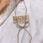 インド刺繍　紐リボン　ヘアアクセサリーポニーフック　ラップポニー