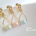 【再販】選べる3色♡spring♡pasteldrop♡しずくイヤリング・ピアス