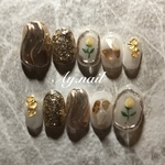 ネイルチップ ニュアンスネイル ゴールドネイル 