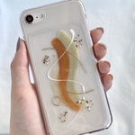 【iPhone16e対応】ニュアンスデザイン オレンジ×グリーン×ゴールドのスマホケース/iPhoneケース