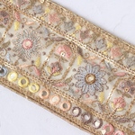 インド刺繍リボンᢂオリエンタル【カラーb】インド刺繍 刺繍リボン 刺繍 リボントリム ブレード レース チュール チュールレース