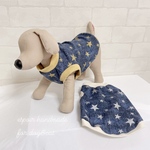  デニムウォッシュ風 犬服　ラメスター