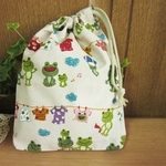 巾着袋(24cm×18cm)＊給食袋＊入園入学/通園通学【215-A】