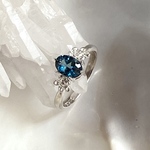 忘れな草のclassical ring（ロンドンブルートパーズ）（silver925）