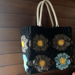 お花モチーフのジュートマイバッグ①