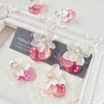 透明感溢れる花びら.*✿揺れる紫陽花ピアス-pink×Azaleapink clear flower pierce-【ピンク×アザレアピンクグラデーション】