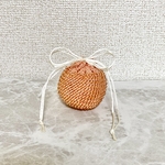 ビーズクロッシェ 手編み 豆巾着 お守り袋 パワーストーン天然石入れ アクセサリー入れ  ピアスケース   お薬入れ  ミニポーチ ◆ #5