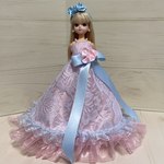 リカちゃんドレス　ピンク×水色