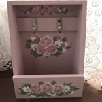 キーボックス★トールペイント★ピンクの薔薇