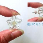 ◆送料込み！◆星型ガラス(ガラスドーム）ピアス金具付き21mm ２個