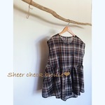 Sheer check blouse