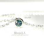 再入荷！【1点もの】silver925 9月誕生石 グリーンサファイアのベゼルネックレス